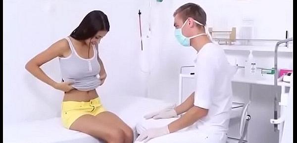 School teen girl cheated by the doctor and fucked hard